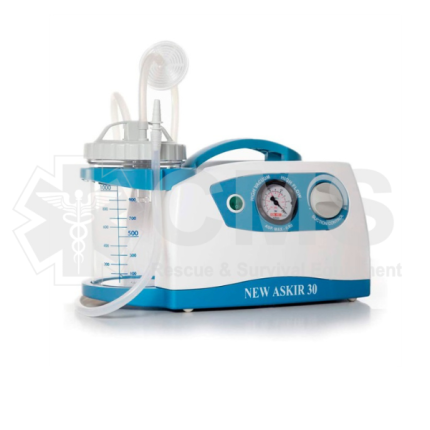 aspirador new askir 30 equipo compacto y rodable, aspirador médico, aspirador quirúrgico, aspiración de secreciones, aspirador de líquidos, aspirador de fluidos