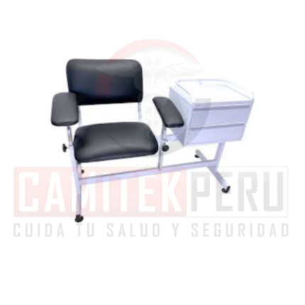 silla para toma de muestra con dos gavetas