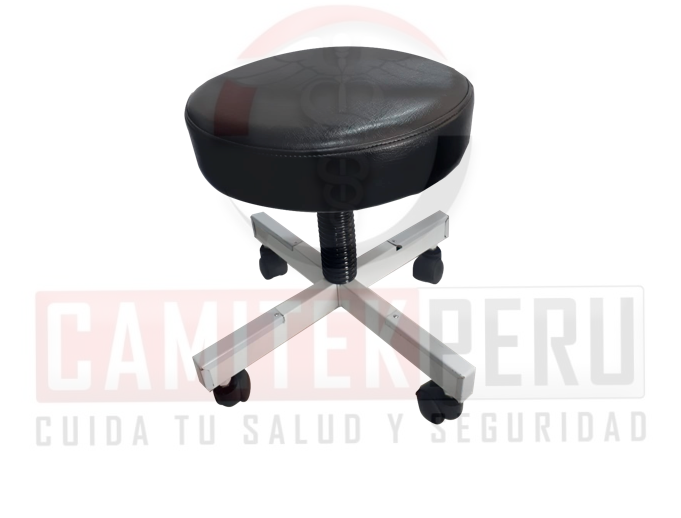 TAB-MOV1 Taburete de metal, Taburete rodable, Taburete giratorio, Taburete moderno, Taburete para oficina, Taburete con ruedas, Silla rodable de metal, Taburete ajustable